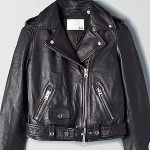 Aritzia Wilfred Free Lennon Leather Jacket (XXS)